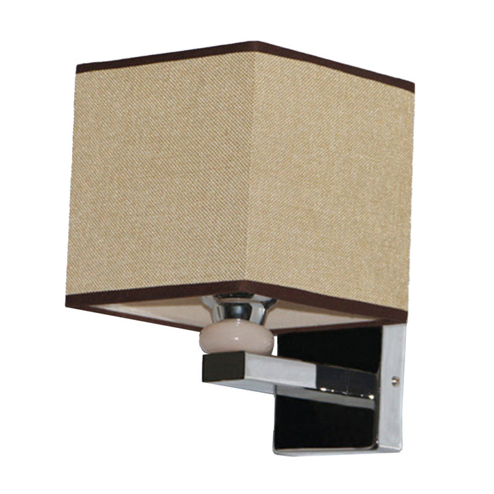 Lisslune | Nordic Cubic Wall Light Fabric 1-light Wall Mount Light for the Dining Room in Beige/White/Linen
