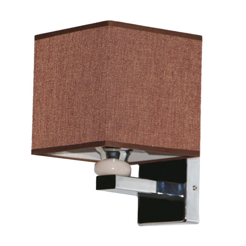 Lisslune | Nordic Cubic Wall Light Fabric 1-light Wall Mount Light for the Dining Room in Beige/White/Linen