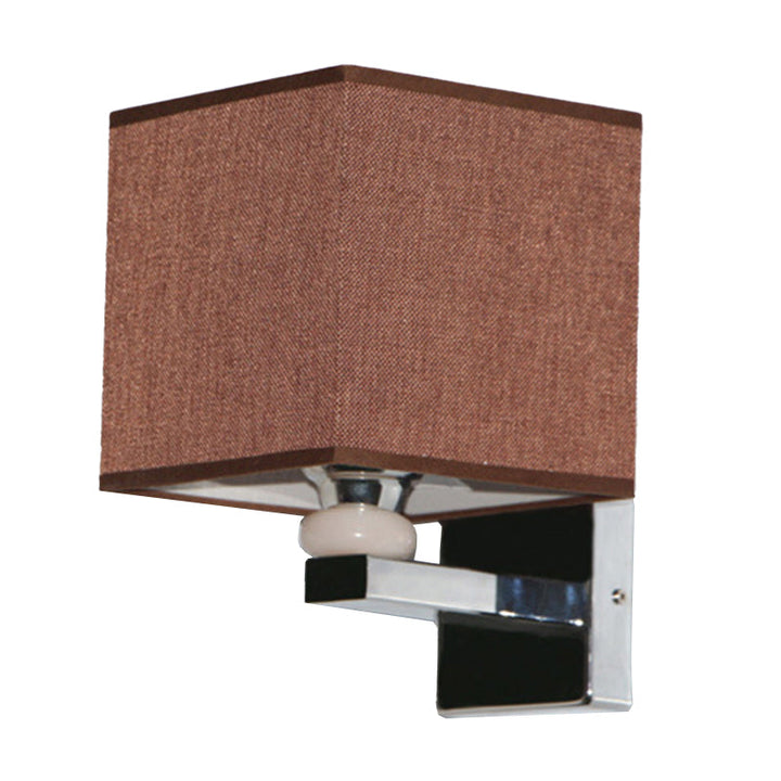 Lisslune | Nordic Cubic Wall Light Fabric 1-light Wall Mount Light for the Dining Room in Beige/White/Linen