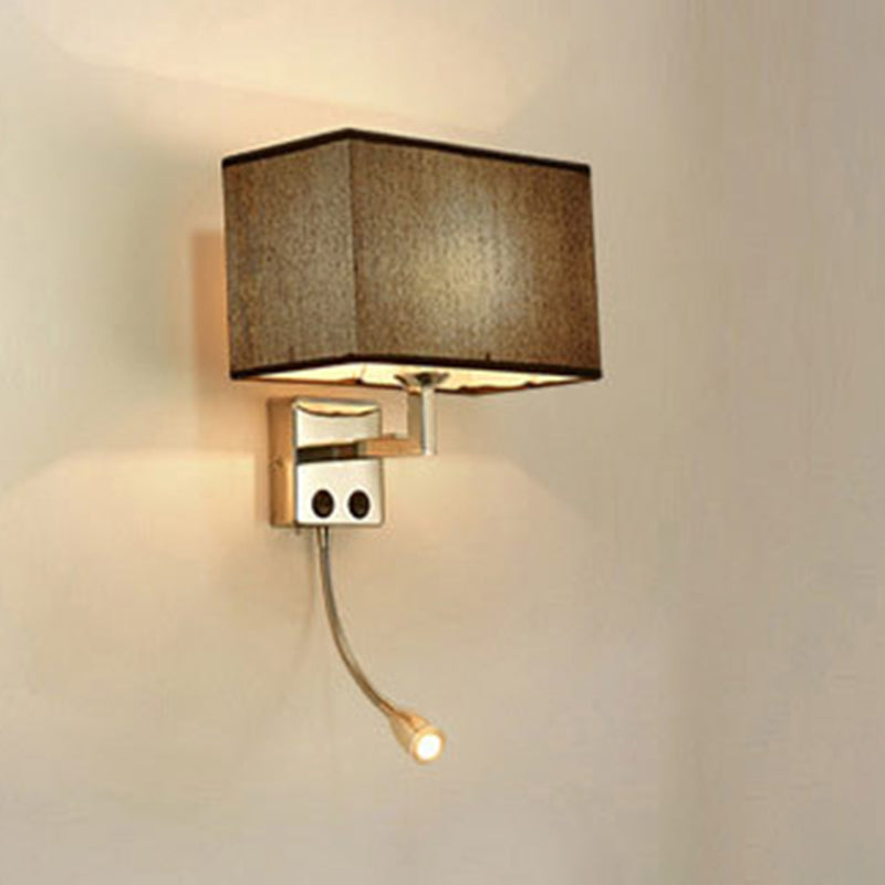 Lisslune | Rectangular Wall Lighting Ideas Nordic Fabric 1 Bulb Bedroom Spotlight Wall Light in Black/White