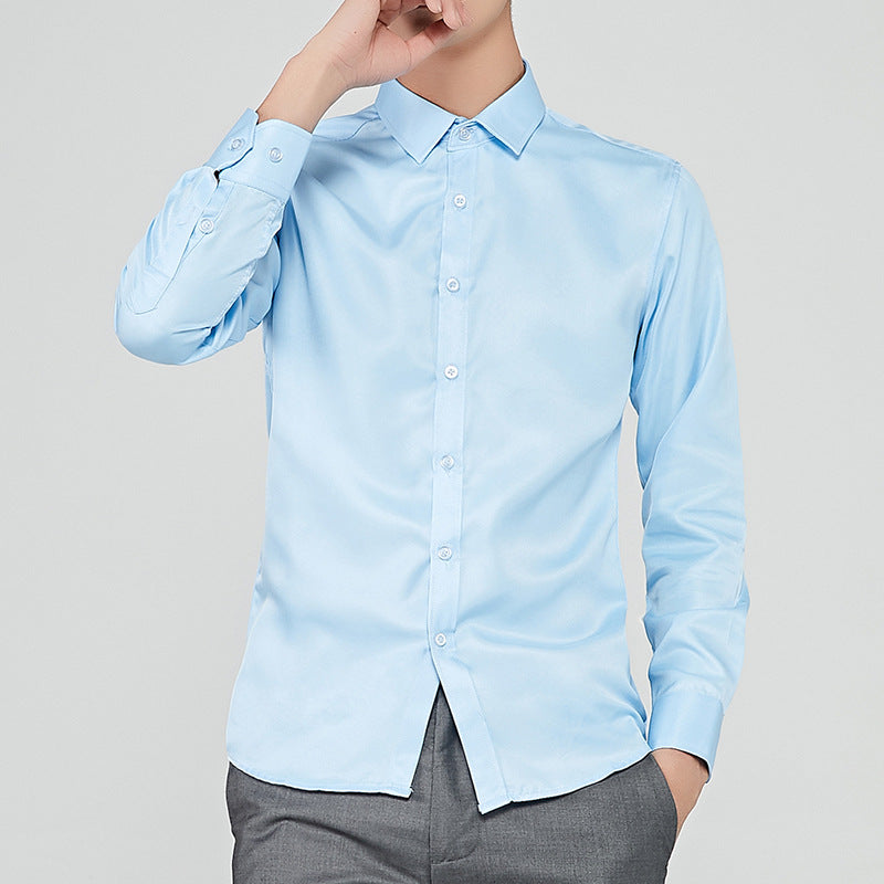 Men's long-sleeve shirt with slim fit and breathable cotton Lisslune