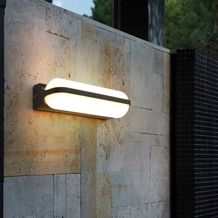 Lisslune | Capsule Flush Wall Lamp Modern Acrylic 1/2-Ball Door Mounted Lamp in Black