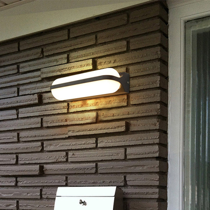Lisslune | Capsule Flush Wall Lamp Modern Acrylic 1/2-Ball Door Mounted Lamp in Black