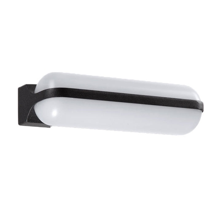 Lisslune | Capsule Flush Wall Lamp Modern Acrylic 1/2-Ball Door Mounted Lamp in Black