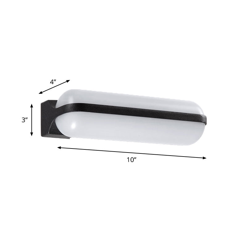 Lisslune | Capsule Flush Wall Lamp Modern Acrylic 1/2-Ball Door Mounted Lamp in Black