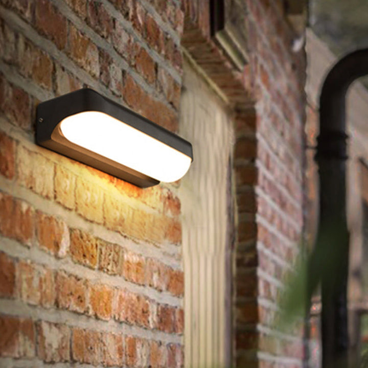 Lisslune | Capsule Flush Wall Lamp Modern Acrylic 1/2-Ball Door Mounted Lamp in Black