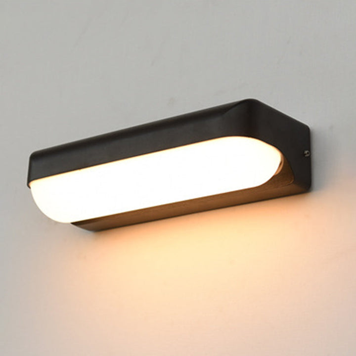 Lisslune | Capsule Flush Wall Lamp Modern Acrylic 1/2-Ball Door Mounted Lamp in Black