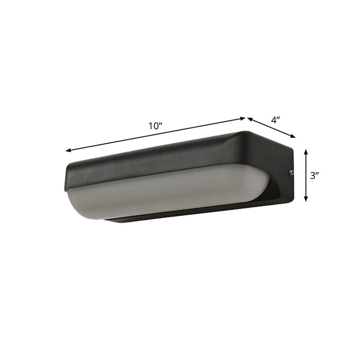 Lisslune | Capsule Flush Wall Lamp Modern Acrylic 1/2-Ball Door Mounted Lamp in Black