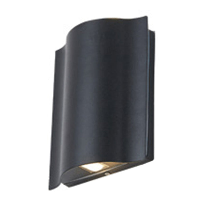 Lisslune | 2/4/6-Light Patio LED Wall Light Modern Black Surface Mounted Wall Light with Wavy Metal Shade, Warm/White Light