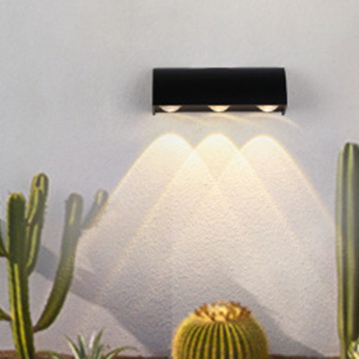 Lisslune | Modern LED Wall Lamp Flush Mount Black Quarter Cylinder Wall Light with Metal Shade