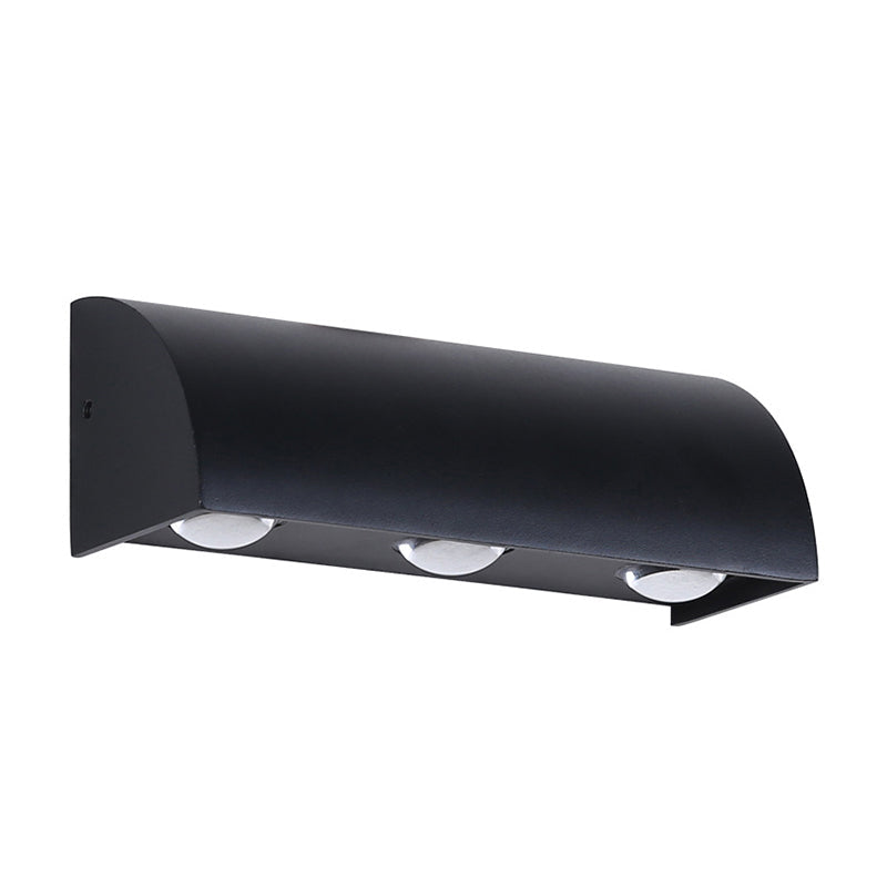 Lisslune | Modern LED Wall Lamp Flush Mount Black Quarter Cylinder Wall Light with Metal Shade