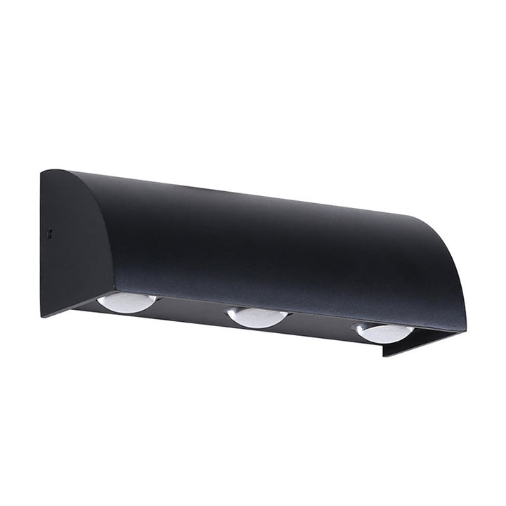 Lisslune | Modern LED Wall Lamp Flush Mount Black Quarter Cylinder Wall Light with Metal Shade