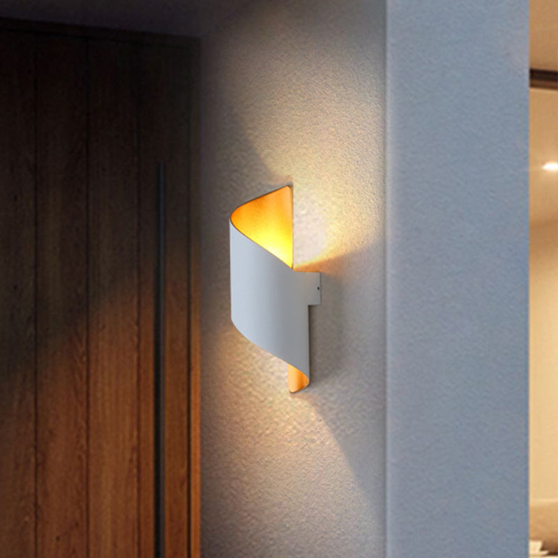 Lisslune | Spiral Foyer Wall Light Aluminum Postmodern LED Wall Lamp in Black/White and Gold Inner