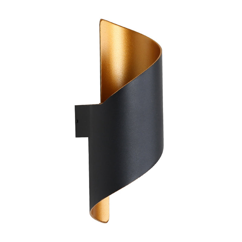 Lisslune | Spiral Foyer Wall Light Aluminum Postmodern LED Wall Lamp in Black/White and Gold Inner