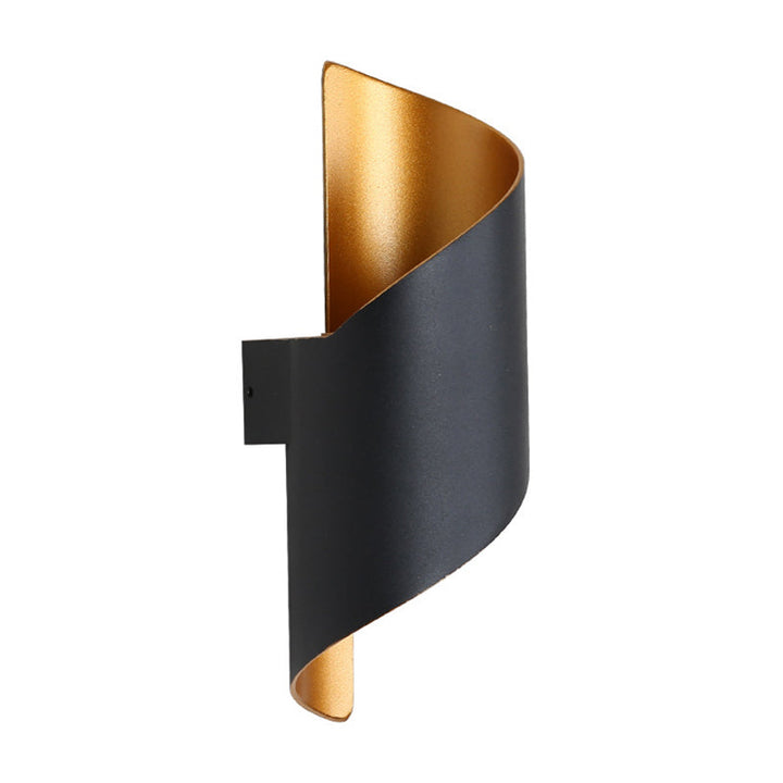 Lisslune | Spiral Foyer Wall Light Aluminum Postmodern LED Wall Lamp in Black/White and Gold Inner
