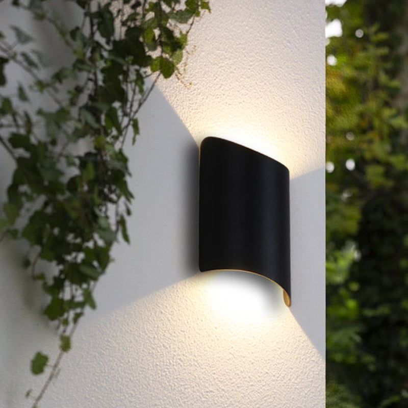 Skørter | Aluminum Curve Wall Washer Sconce Minimalist 2-Light Black LED Wall Lighting for Entrance