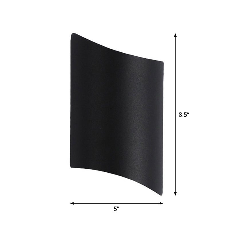 Skørter | Aluminum Curve Wall Washer Sconce Minimalist 2-Light Black LED Wall Lighting for Entrance