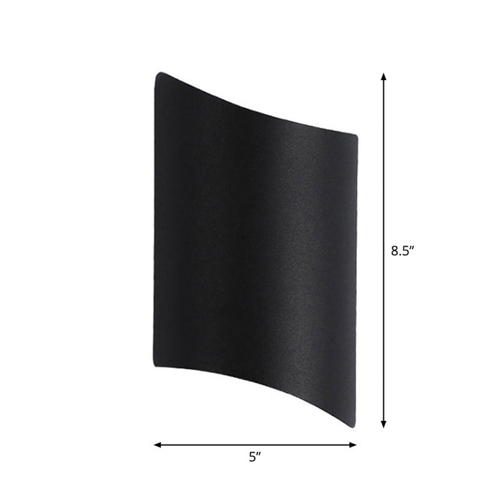 Skørter | Aluminum Curve Wall Washer Sconce Minimalist 2-Light Black LED Wall Lighting for Entrance