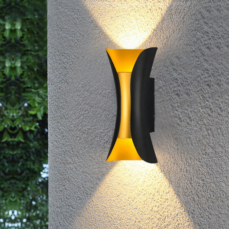 Skørter | Small/Big Flared LED Wall Lamp Modern Metal 2 Lights Black/White/White-Gold Down Light for Terrace