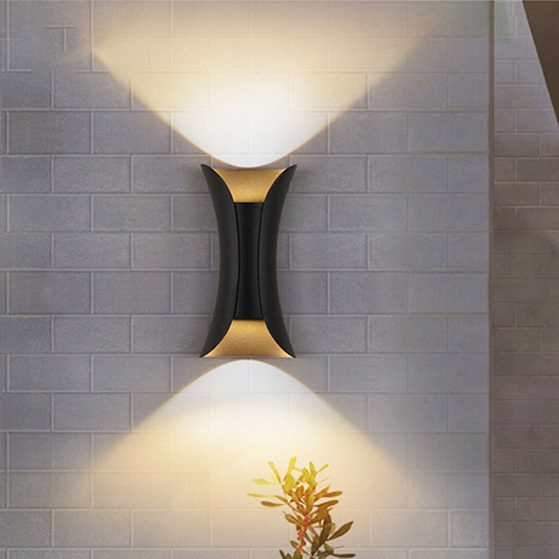 Skørter | Small/Big Flared LED Wall Lamp Modern Metal 2 Lights Black/White/White-Gold Down Light for Terrace