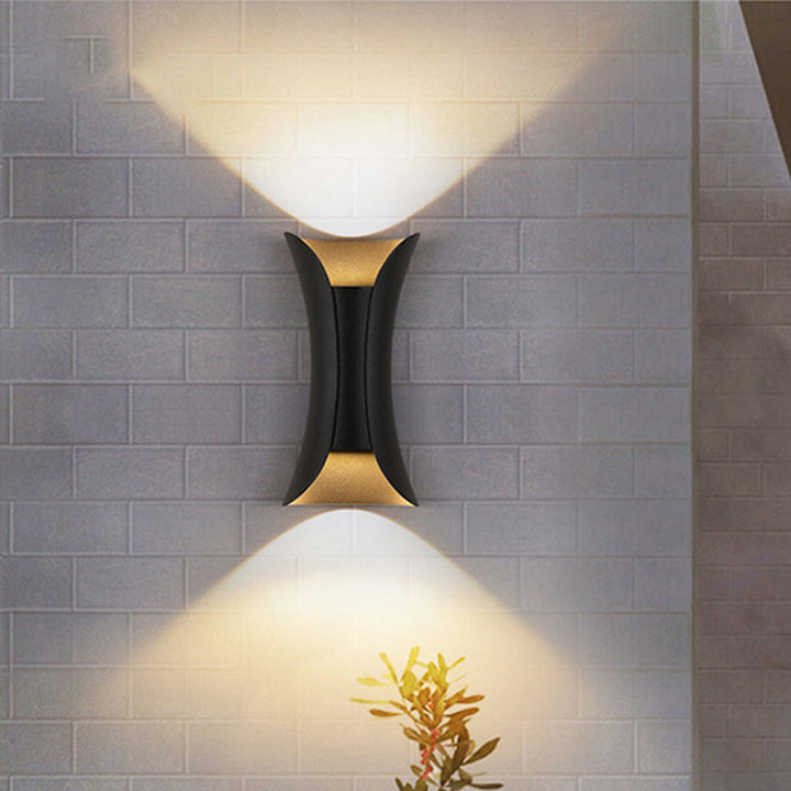 Skørter | Small/Big Flared LED Wall Lamp Modern Metal 2 Lights Black/White/White-Gold Down Light for Terrace