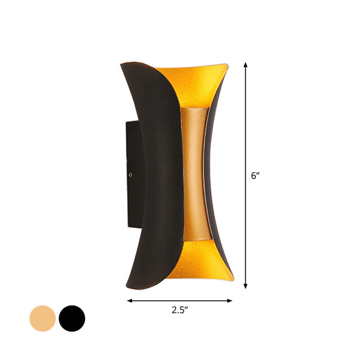 Skørter | Small/Big Flared LED Wall Lamp Modern Metal 2 Lights Black/White/White-Gold Down Light for Terrace