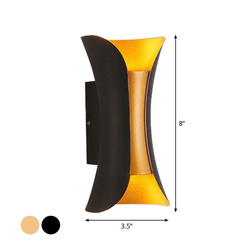 Skørter | Small/Big Flared LED Wall Lamp Modern Metal 2 Lights Black/White/White-Gold Down Light for Terrace