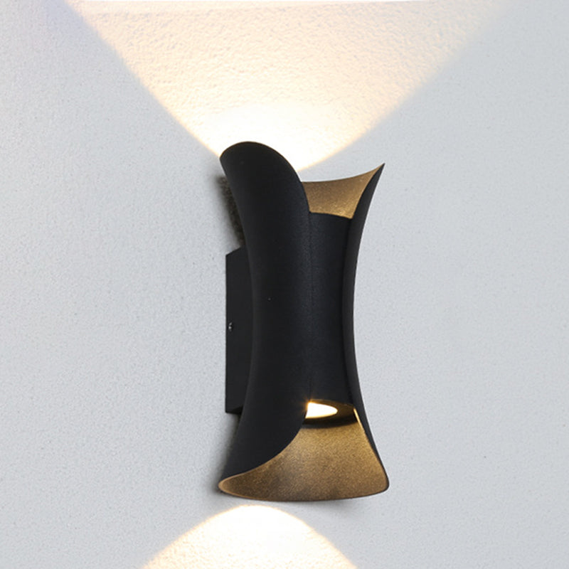 Skørter | Small/Big Flared LED Wall Lamp Modern Metal 2 Lights Black/White/White-Gold Down Light for Terrace