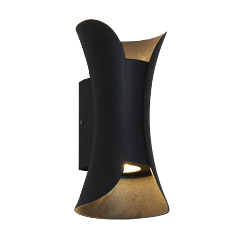 Skørter | Small/Big Flared LED Wall Lamp Modern Metal 2 Lights Black/White/White-Gold Down Light for Terrace