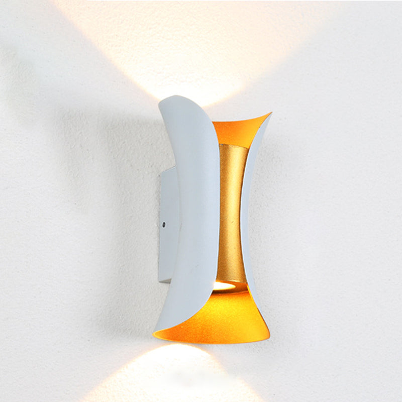 Skørter | Small/Big Flared LED Wall Lamp Modern Metal 2 Lights Black/White/White-Gold Down Light for Terrace