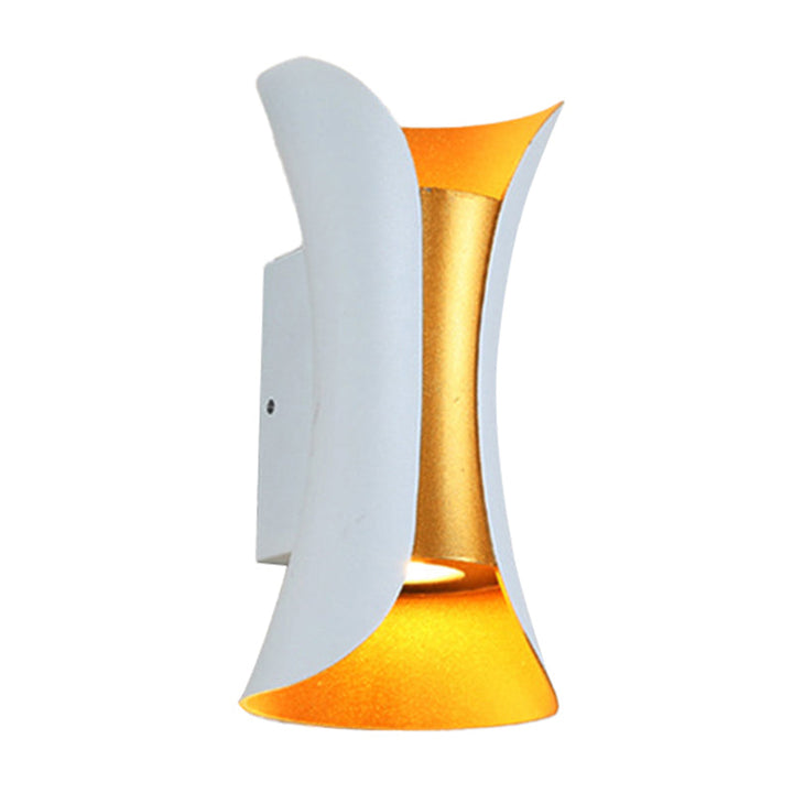 Skørter | Small/Big Flared LED Wall Lamp Modern Metal 2 Lights Black/White/White-Gold Down Light for Terrace
