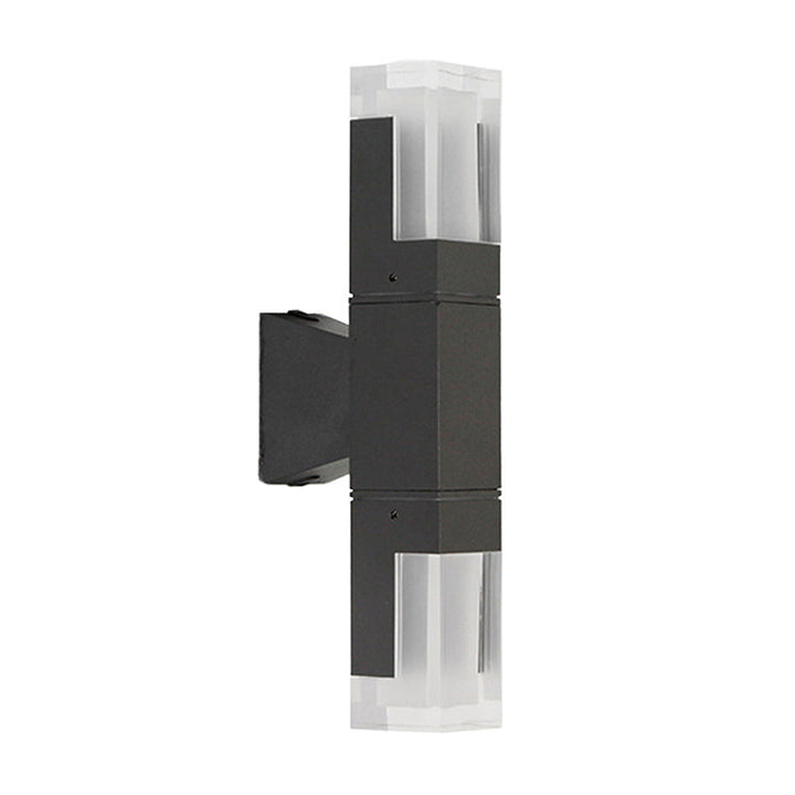 Lisslune | Rectangular Courtyard Wall Light Acrylic 1/2-Head Minimalist LED Wall Light in Black, Warm/White Light