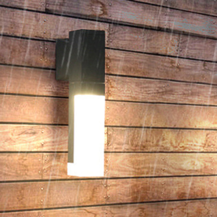 Lisslune | Rectangular Courtyard Wall Light Acrylic 1/2-Head Minimalist LED Wall Light in Black, Warm/White Light
