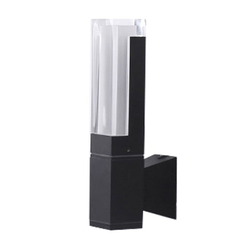 Lisslune | Rectangular Courtyard Wall Light Acrylic 1/2-Head Minimalist LED Wall Light in Black, Warm/White Light