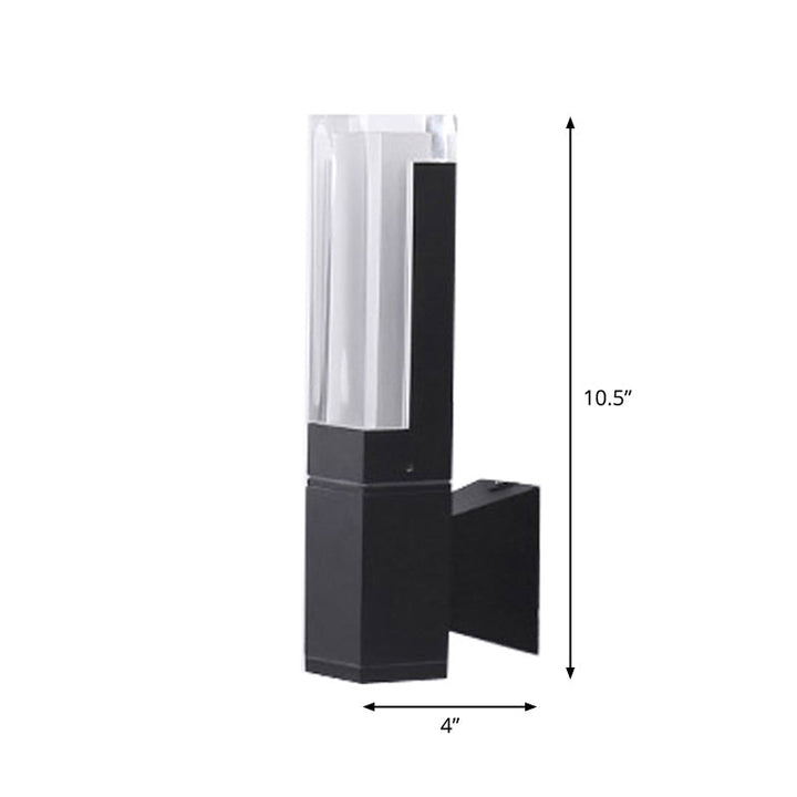 Lisslune | Rectangular Courtyard Wall Light Acrylic 1/2-Head Minimalist LED Wall Light in Black, Warm/White Light