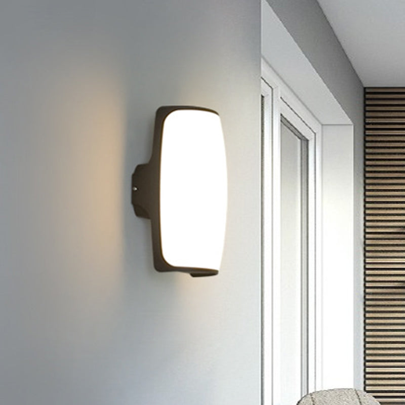 Lisslune | Curved Plastic Wall Lamp Fixture Simplicity Black LED Recessed Wall Lamp in Warm/White Light