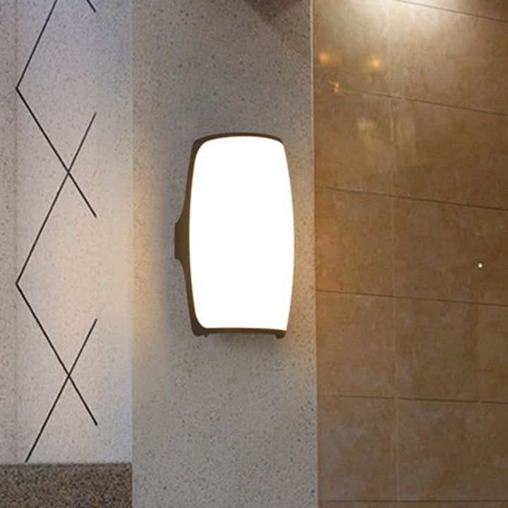 Lisslune | Curved Plastic Wall Lamp Fixture Simplicity Black LED Recessed Wall Lamp in Warm/White Light