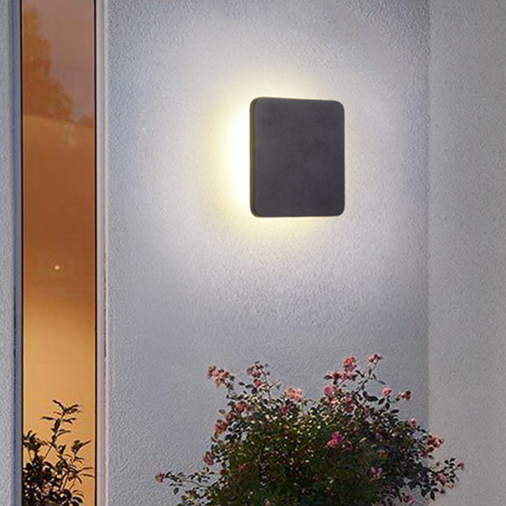 Skørter | Round/Square Surface Mount Wall Lamp Minimalist Aluminum Hall LED Wall Light in Black