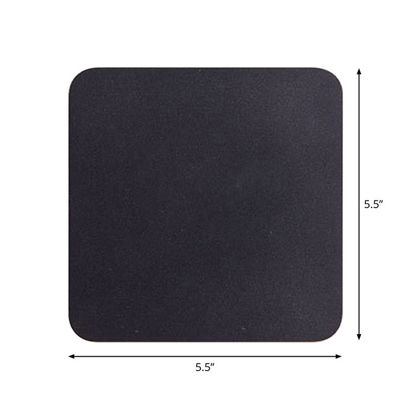 Skørter | Round/Square Surface Mount Wall Lamp Minimalist Aluminum Hall LED Wall Light in Black