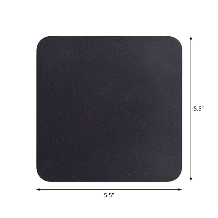 Skørter | Round/Square Surface Mount Wall Lamp Minimalist Aluminum Hall LED Wall Light in Black