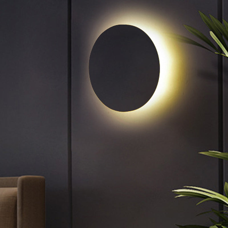 Skørter | Round/Square Surface Mount Wall Lamp Minimalist Aluminum Hall LED Wall Light in Black