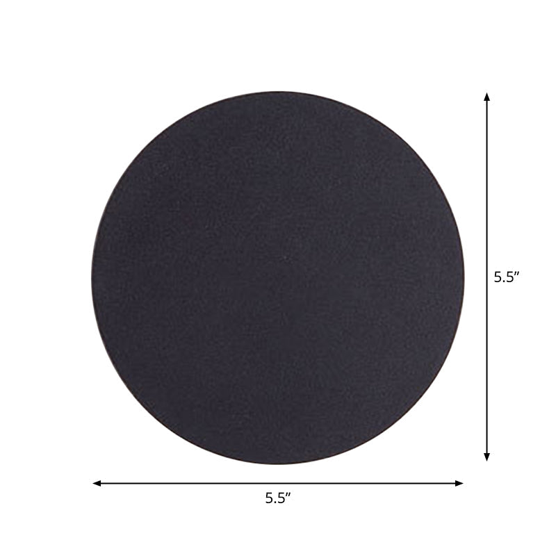 Skørter | Round/Square Surface Mount Wall Lamp Minimalist Aluminum Hall LED Wall Light in Black