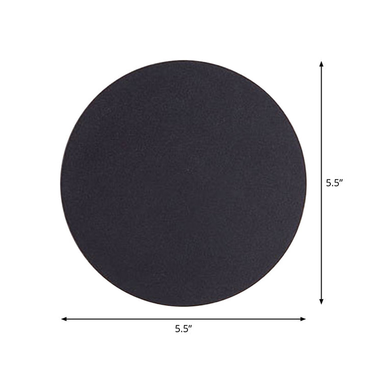 Skørter | Round/Square Surface Mount Wall Lamp Minimalist Aluminum Hall LED Wall Light in Black