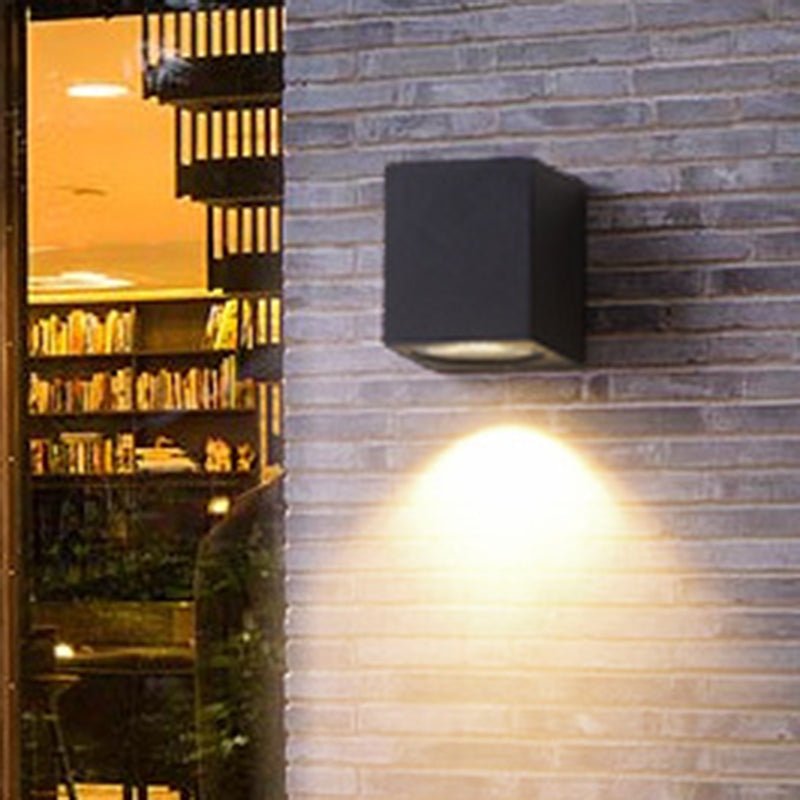 Lisslune | Aluminium Block Wall Sconce Lighting Simple 1/2-Light Black Small/Big LED Surface Mount Lighting for Hallway