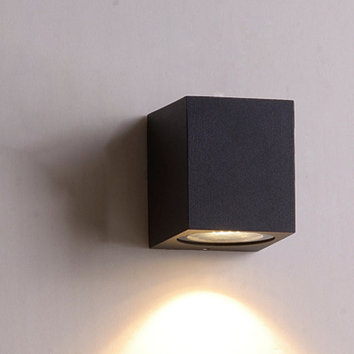 Lisslune | Aluminium Block Wall Sconce Lighting Simple 1/2-Light Black Small/Big LED Surface Mount Lighting for Hallway