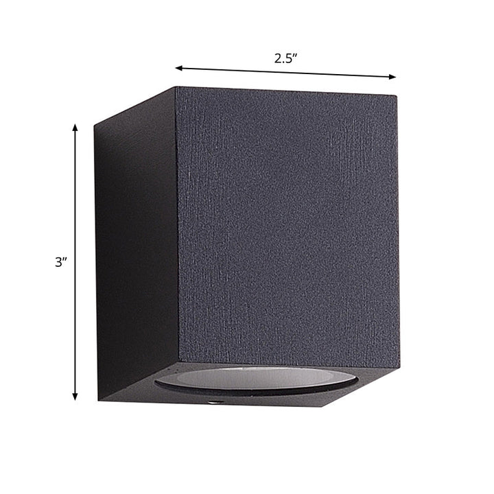 Lisslune | Aluminium Block Wall Sconce Lighting Simple 1/2-Light Black Small/Big LED Surface Mount Lighting for Hallway