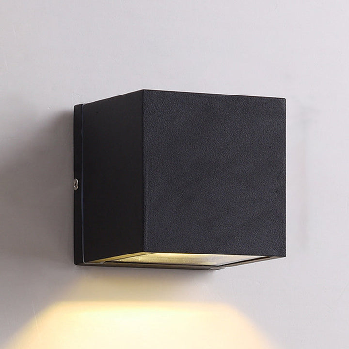 Lisslune | Aluminium Block Wall Sconce Lighting Simple 1/2-Light Black Small/Big LED Surface Mount Lighting for Hallway