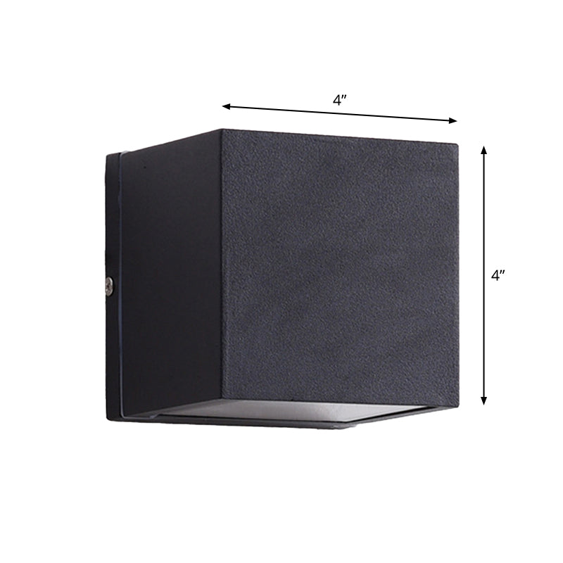 Lisslune | Aluminium Block Wall Sconce Lighting Simple 1/2-Light Black Small/Big LED Surface Mount Lighting for Hallway