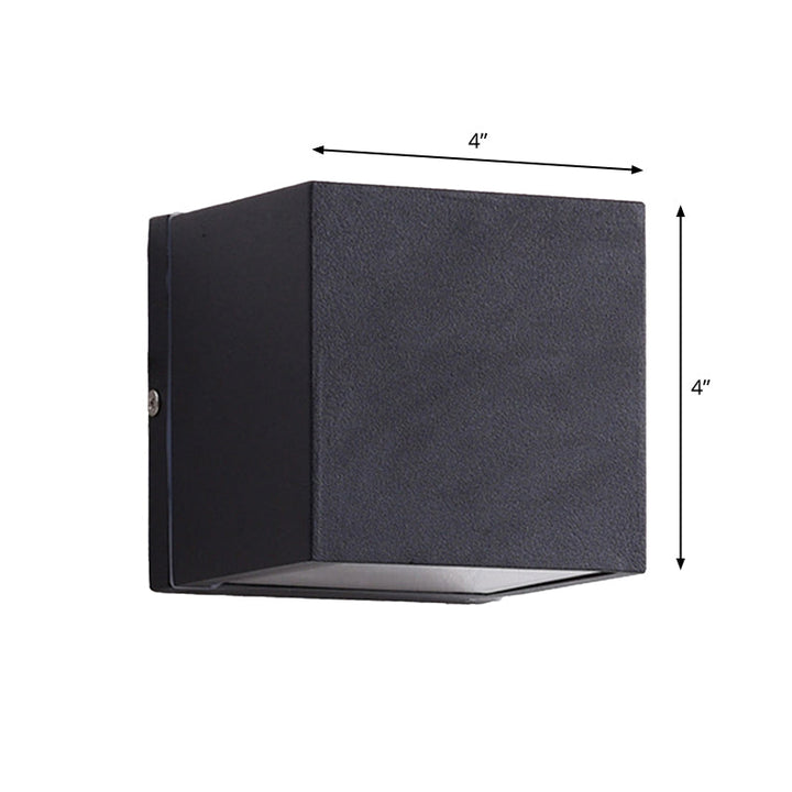Lisslune | Aluminium Block Wall Sconce Lighting Simple 1/2-Light Black Small/Big LED Surface Mount Lighting for Hallway