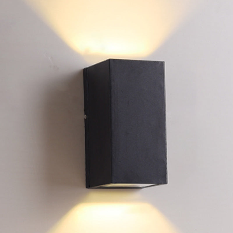 Lisslune | Aluminium Block Wall Sconce Lighting Simple 1/2-Light Black Small/Big LED Surface Mount Lighting for Hallway